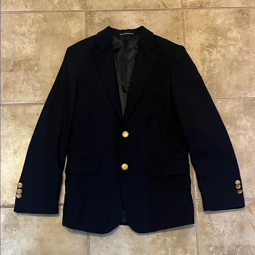 Chaps Classic Navy Blazer with Gold Buttons size 10 regular